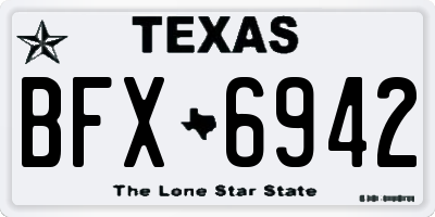TX license plate BFX6942
