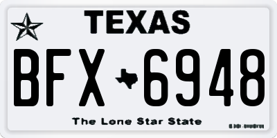 TX license plate BFX6948