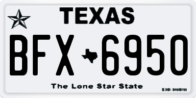 TX license plate BFX6950