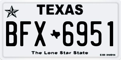 TX license plate BFX6951