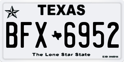 TX license plate BFX6952
