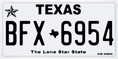 TX license plate BFX6954