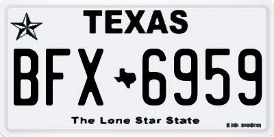 TX license plate BFX6959