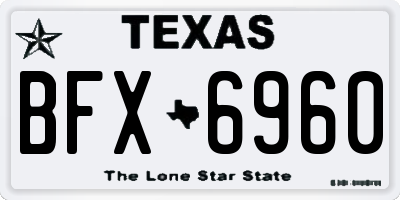 TX license plate BFX6960