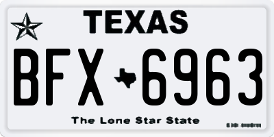 TX license plate BFX6963