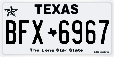 TX license plate BFX6967