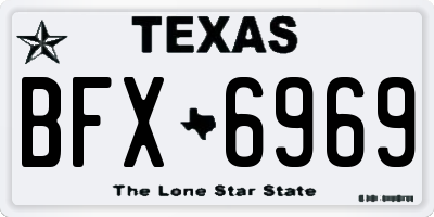 TX license plate BFX6969