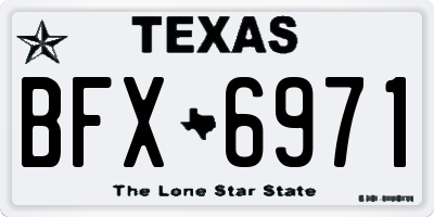 TX license plate BFX6971
