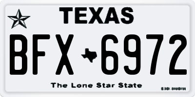 TX license plate BFX6972