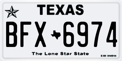 TX license plate BFX6974