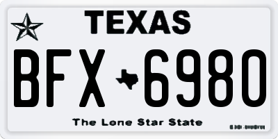 TX license plate BFX6980