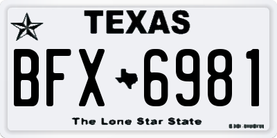 TX license plate BFX6981