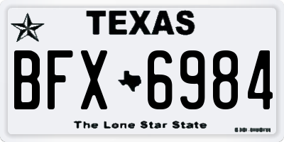 TX license plate BFX6984