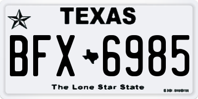 TX license plate BFX6985