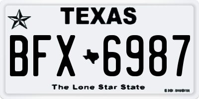 TX license plate BFX6987