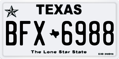 TX license plate BFX6988