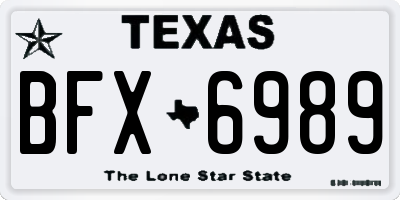 TX license plate BFX6989