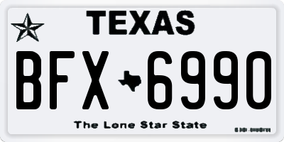 TX license plate BFX6990