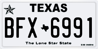 TX license plate BFX6991