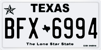 TX license plate BFX6994