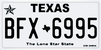 TX license plate BFX6995