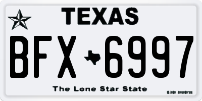 TX license plate BFX6997