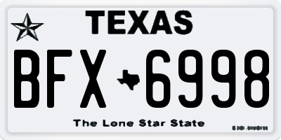 TX license plate BFX6998