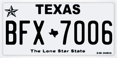 TX license plate BFX7006