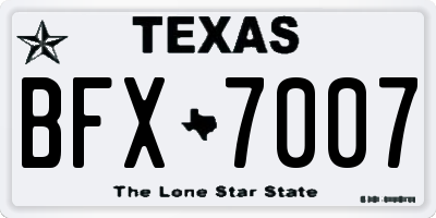 TX license plate BFX7007