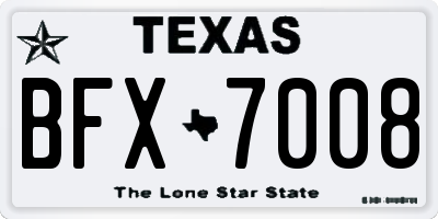 TX license plate BFX7008