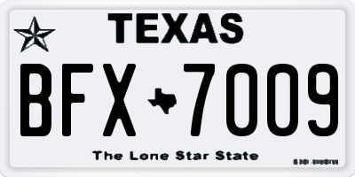 TX license plate BFX7009