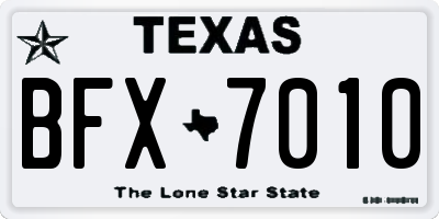 TX license plate BFX7010
