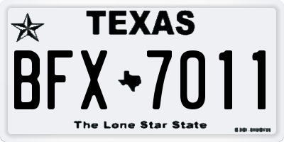TX license plate BFX7011