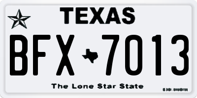 TX license plate BFX7013