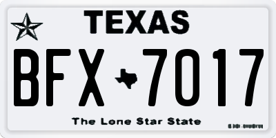 TX license plate BFX7017