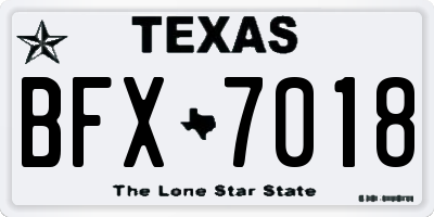 TX license plate BFX7018