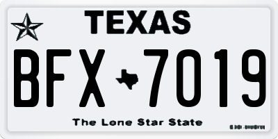 TX license plate BFX7019