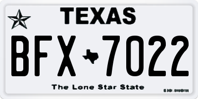 TX license plate BFX7022