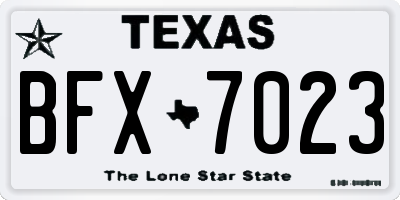 TX license plate BFX7023