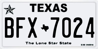 TX license plate BFX7024