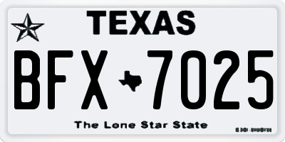 TX license plate BFX7025