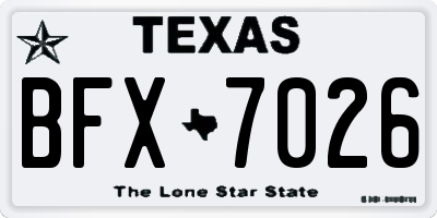TX license plate BFX7026