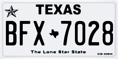 TX license plate BFX7028