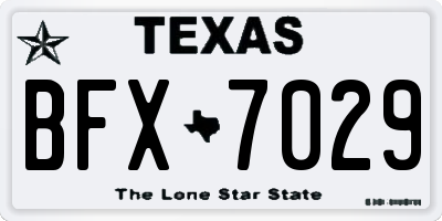 TX license plate BFX7029