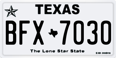 TX license plate BFX7030