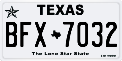 TX license plate BFX7032