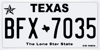 TX license plate BFX7035