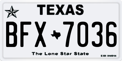 TX license plate BFX7036