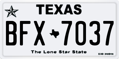 TX license plate BFX7037