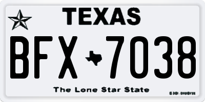 TX license plate BFX7038